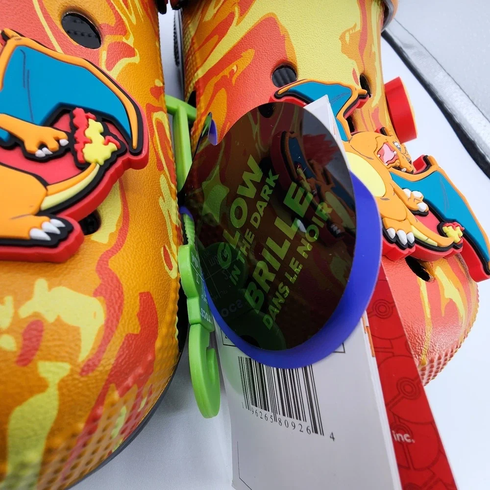 Crocs Pokemon Charizard Classic Clogs Mens 9 Womens 11 Orange‎ Black NEW in Box